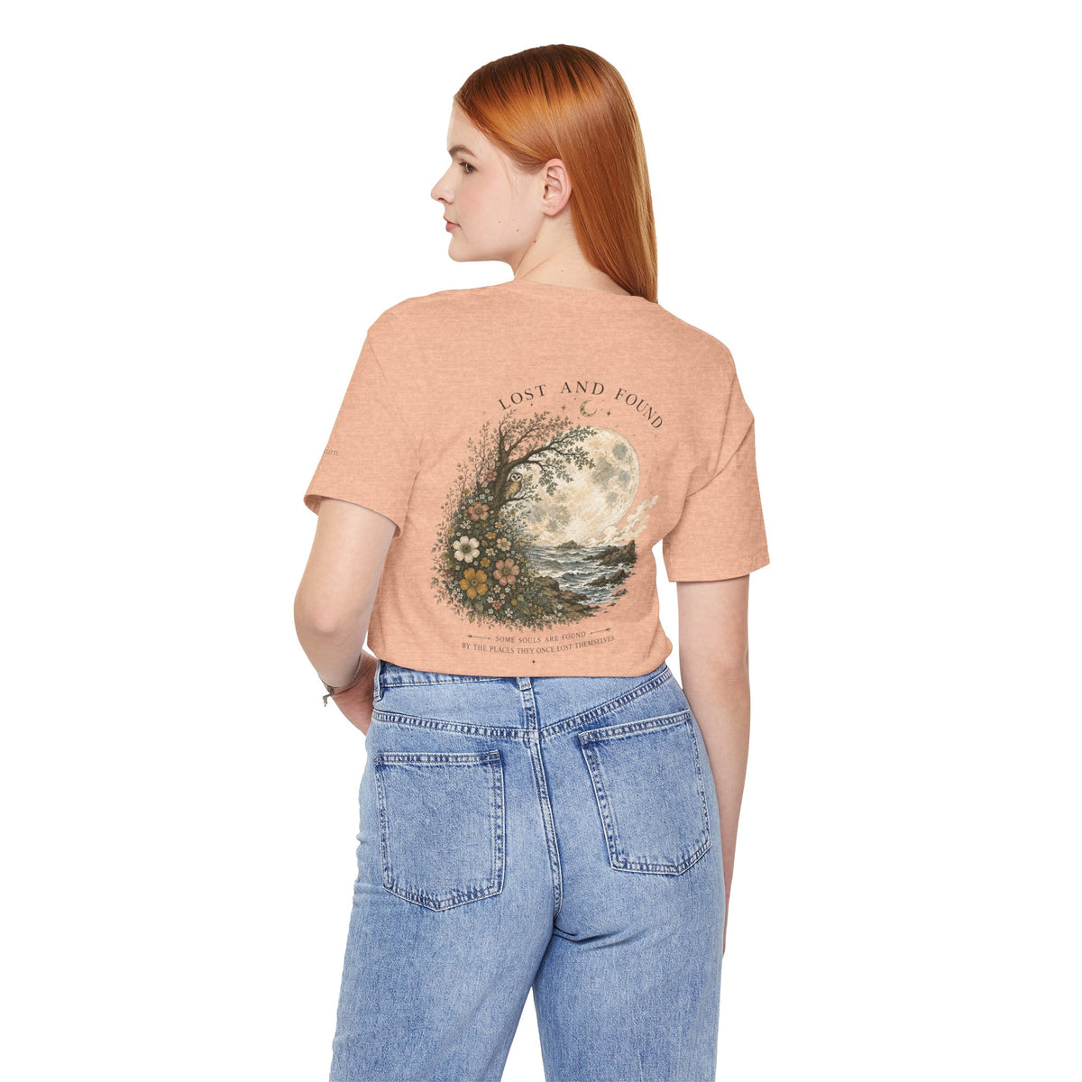 Lost and Found | Vintage T-shirt met maan- en bloemenprint