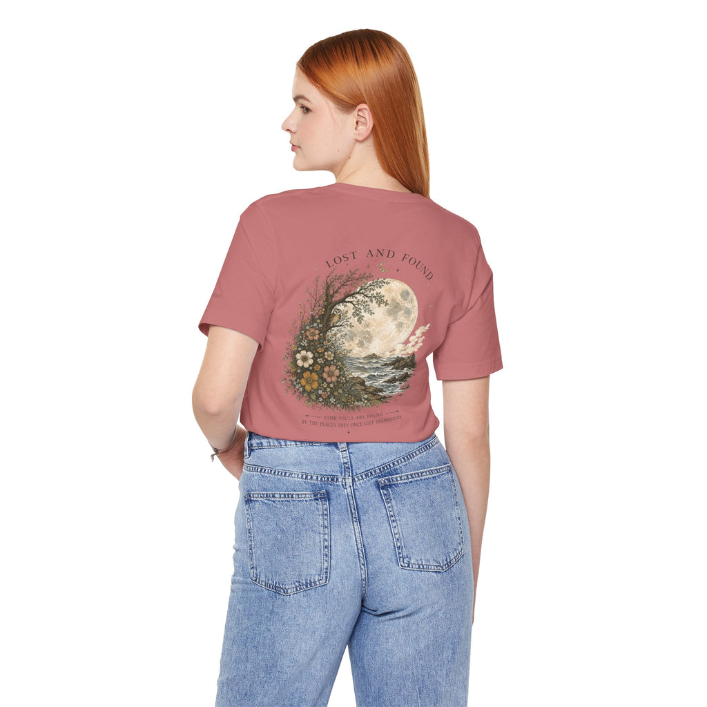 Lost and Found | Vintage T-shirt met maan- en bloemenprint