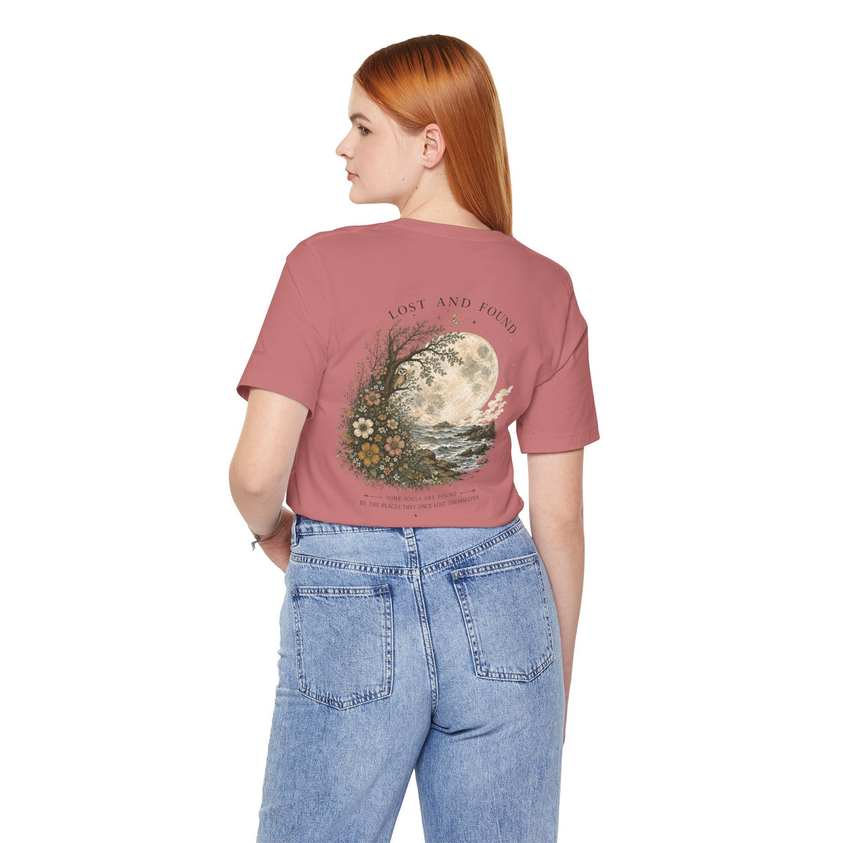 Lost and Found | Vintage T-shirt met maan- en bloemenprint