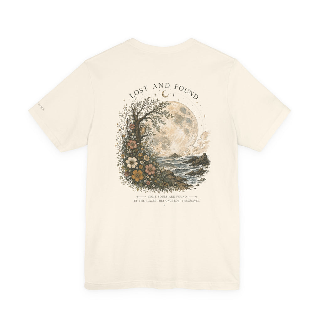Lost and Found | Vintage T-shirt met maan- en bloemenprint