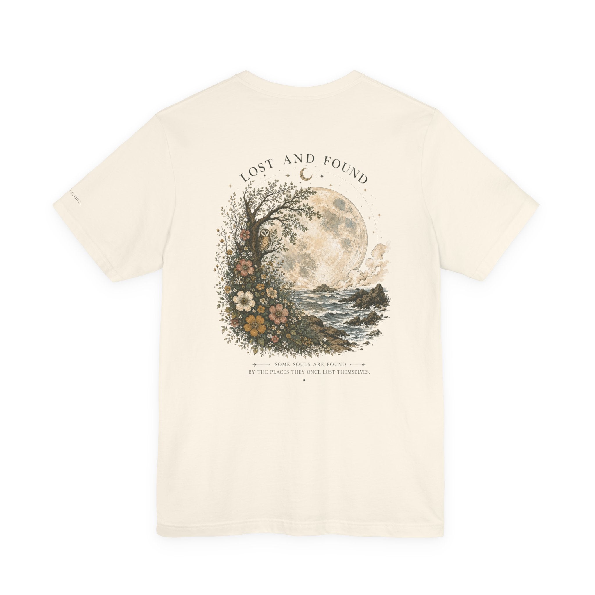 Lost and Found | Vintage T-shirt met maan- en bloemenprint