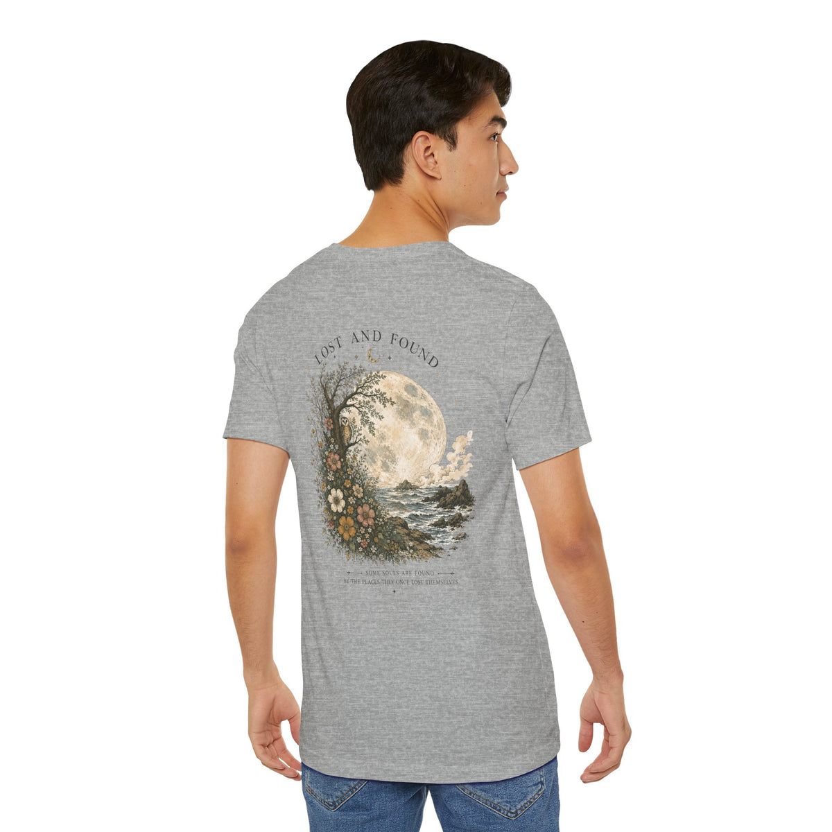 Lost and Found | Vintage T-shirt met maan- en bloemenprint