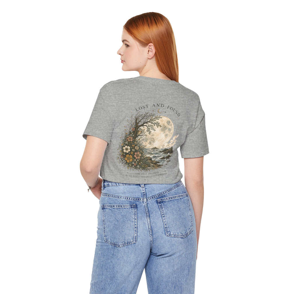 Lost and Found | Vintage T-shirt met maan- en bloemenprint