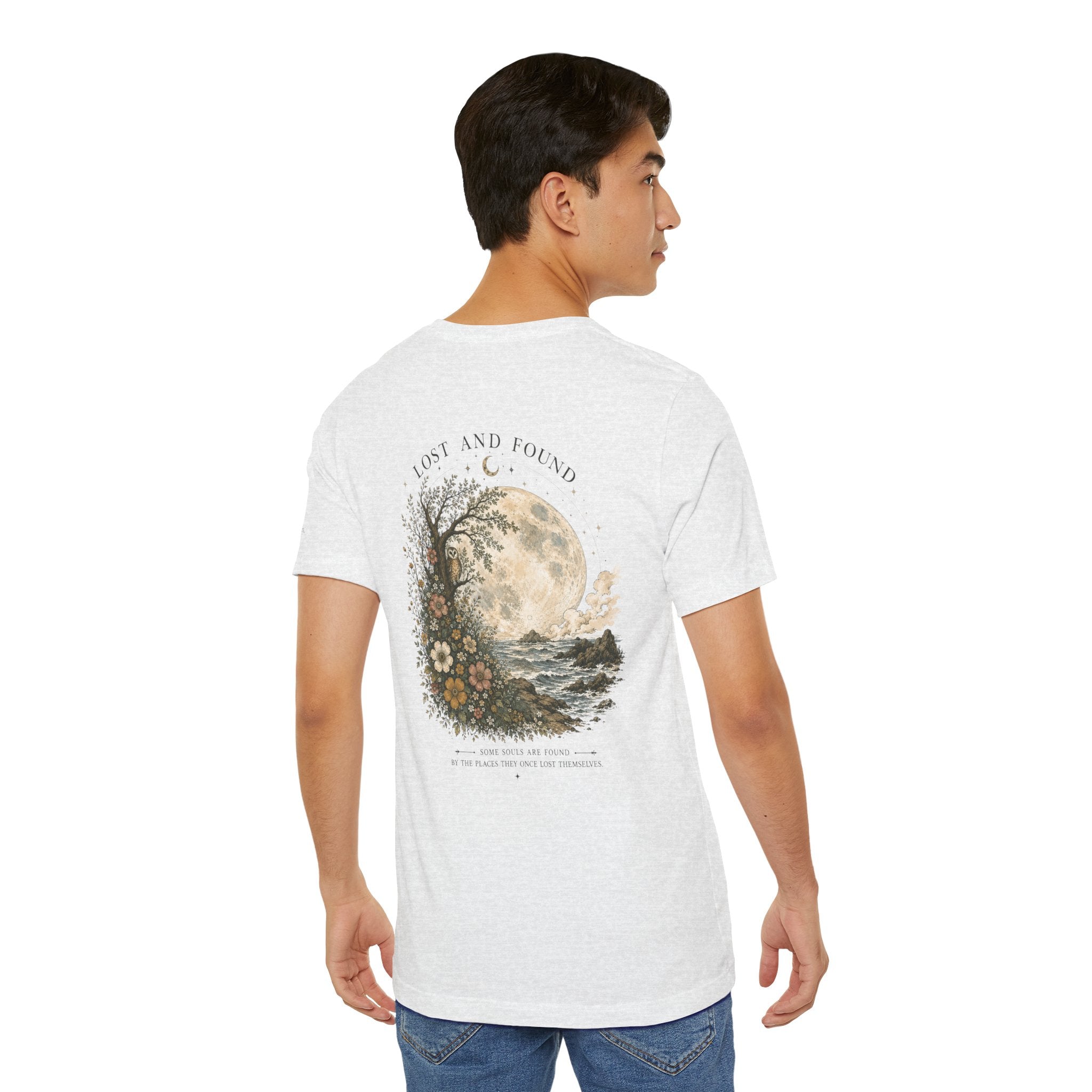 Lost and Found | Vintage T-shirt met maan- en bloemenprint